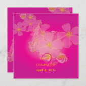 Tropische/plumerias/bestemmings bruiloft kaart (Voorkant / Achterkant)