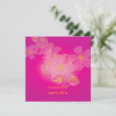 Tropische/plumerias/bestemmings bruiloft kaart (Staand voorkant)