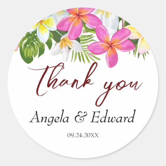 Tropische plunjastijdenbomen ronde sticker (Voorkant)