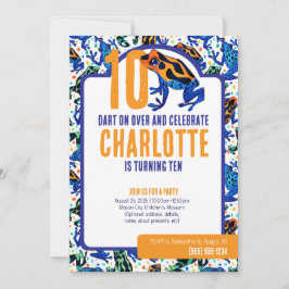 Tropische Poison Dart Kikker Verjaardag Uitnodigin Kaart