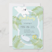 Tropische Polar Beer Pool Party Verjaardagsuitnodi Kaart (Voorkant)