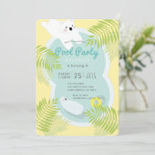 Tropische Polar Beer Pool Party Verjaardagsuitnodi Kaart (Staand voorkant)