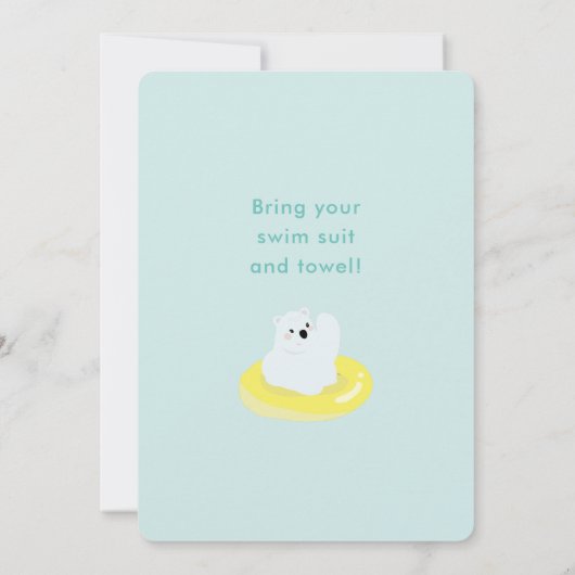 Tropische Polar Beer Pool Party Verjaardagsuitnodi Kaart (Achterkant)