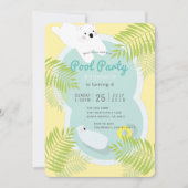 Tropische Polar Beer Pool Party Verjaardagsuitnodi Kaart (Voorkant)