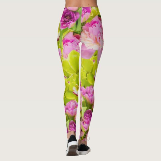 Tropische pony's en orchideeën leggings (Achterkant)