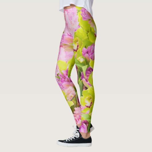 Tropische pony's en orchideeën leggings (Links)