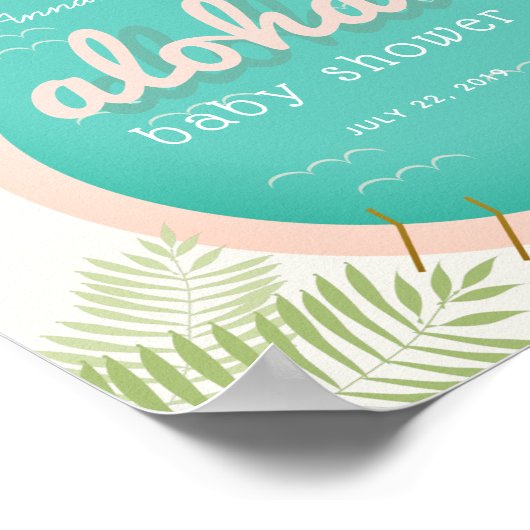 Tropische pool Aloha Baby shower Welkomstteken Poster (Hoek)