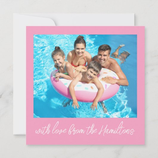 Tropische pool Flamingo Floatie Toile Kerstmis Notitiekaartje (Achterkant)