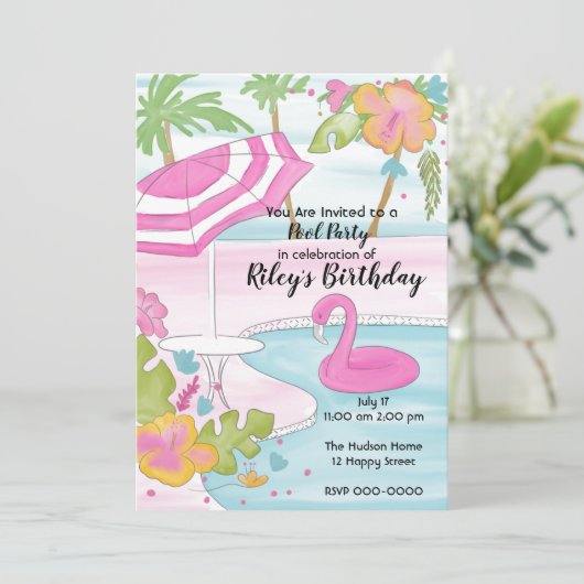 Tropische pool kaart (Staand voorkant)