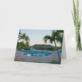 Tropische pool op zonsondergang, de Bahama's Kaart