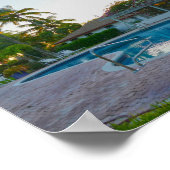 Tropische pool op zonsondergang, de Bahama's Poster (Hoek)
