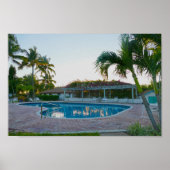Tropische pool op zonsondergang, de Bahama's Poster (Voorkant)