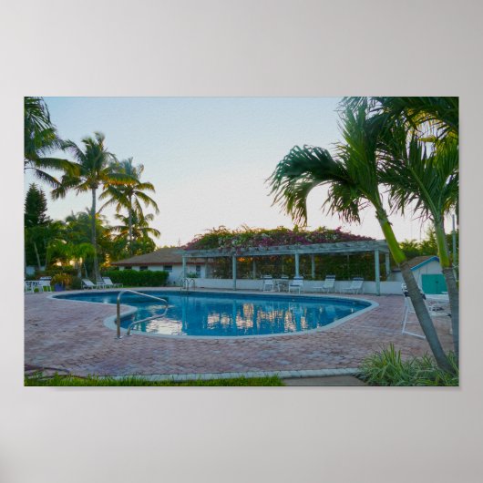 Tropische pool op zonsondergang, de Bahama's Poster (Voorkant)