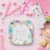 Tropische Pool Party Meisje Verjaardag Papieren Bordje (Feest)