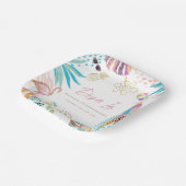 Tropische Pool Party Meisje Verjaardag Papieren Bordje (Gebogen)