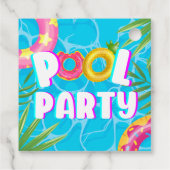 Tropische Pool Party Verjaardag Bedankjes Labels (Achterkant)