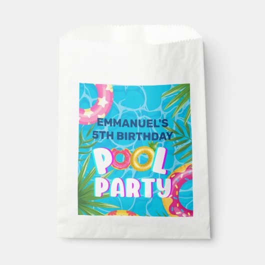 Tropische Pool Party Verjaardag Bedankzakje (Voorkant)