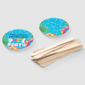 Tropische Pool Party Verjaardag Handwaaier (Niet-gemonteerd)