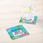 Tropische Pool Party Verjaardag Kartonnen Onderzetters (Insitu)