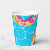 Tropische Pool Party Verjaardag Papieren Bekers (Achterkant)