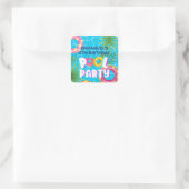 Tropische Pool Party Verjaardag Vierkante Sticker (Tas)