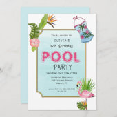 Tropische pool | Zomerfeest Aankondiging (Voorkant / Achterkant)