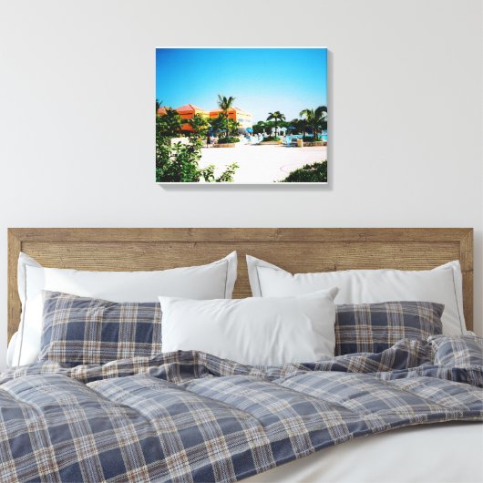 Tropische poolcanvas afdrukken (Insitu (Slaapkamer))