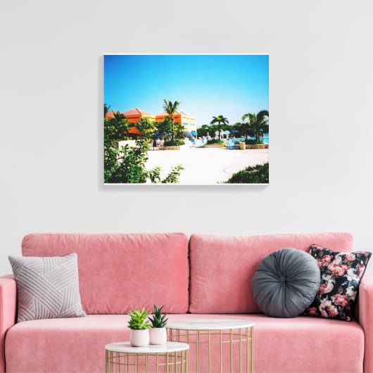Tropische poolcanvas afdrukken (Insitu (Woonkamer))