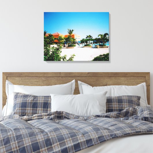 Tropische poolcanvas afdrukken (Insitu (Slaapkamer))