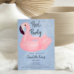 Tropische poolpartij roze flamingo Sweet 16 Kaart<br><div class="desc">De moderne poolpartij met een roze flamingo floater illustratie Sweet 16 op een editable blauwe waterachtergrond,  kan de kleur worden veranderd. Een leuke en coole zomerfeestelijke uitnodiging</div>