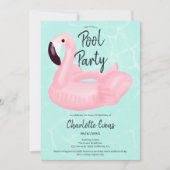 Tropische poolpartij roze flamingo Sweet 16 Kaart (Voorkant)