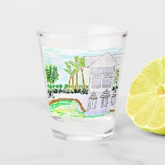 Tropische pools de Shot Glass door Ariella & Lily Glas