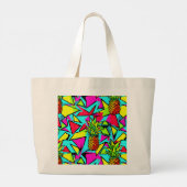 Tropische Pop Ananas Grote Tote Bag (Achterkant)