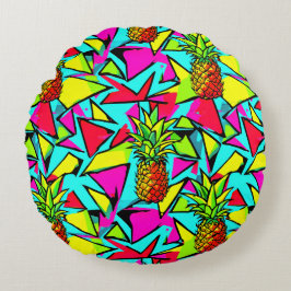 Tropische Pop Ananas Rond Kussen