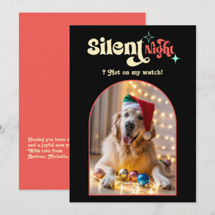 Tropische Pop Grappig Retro Huisdier Hond Kerstfot Feestdagenkaart