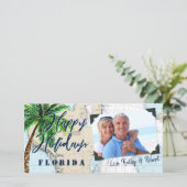 Tropische Prettige feestdagen uit Florida Nautical Feestdagenkaart (Staand voorkant)
