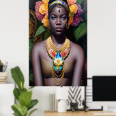 Tropische prinses met groot ketting poster (Thuiskantoor)