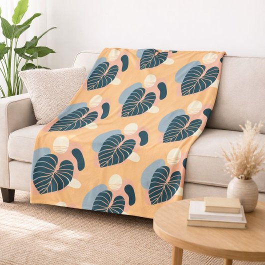 Tropische print  fleece deken