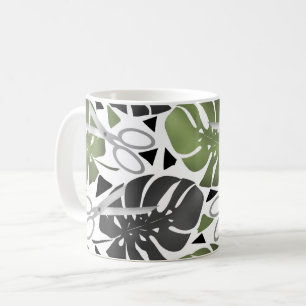 Tropische print monstera bladeren schaar jungle ex koffiemok