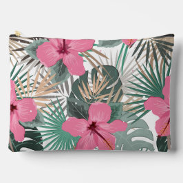 Tropische Print Roze Hibiscus Groot Etui