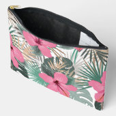 Tropische Print Roze Hibiscus Groot Etui (Open)