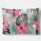 Tropische Print Roze Hibiscus Groot Etui (Achterkant)