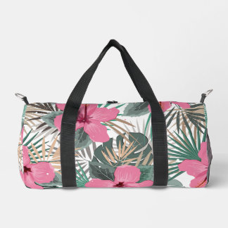 Tropische print roze hibiscus plunjezak