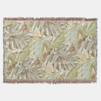 Tropische print sherpa deken