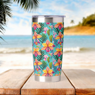 Tropische Print Thermische Tumbler Geïsoleerde Drinkbeker