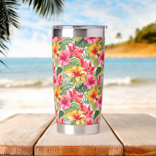 Tropische Print Thermische Tumbler Geïsoleerde Drinkbeker
