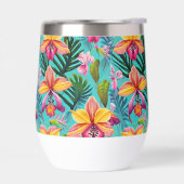 Tropische Print Wijn Tumbler (Links)