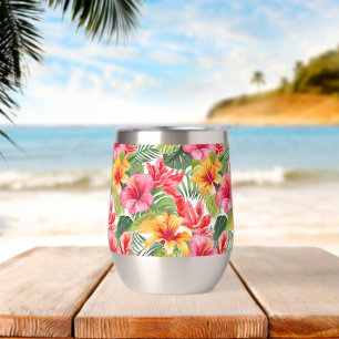 Tropische Print Wijn Tumbler