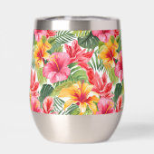 Tropische Print Wijn Tumbler (Achterkant)