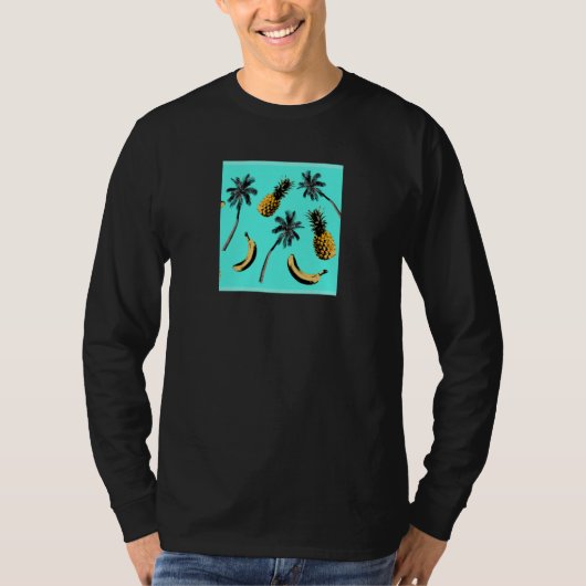 Tropische printpatroon t-shirt (Voorkant)